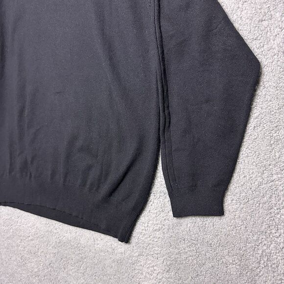 Vintage Y2K Adidas Mens Silk Cashmere Sweater L Pullover Black Golf Minimal - Picture 9 of 11